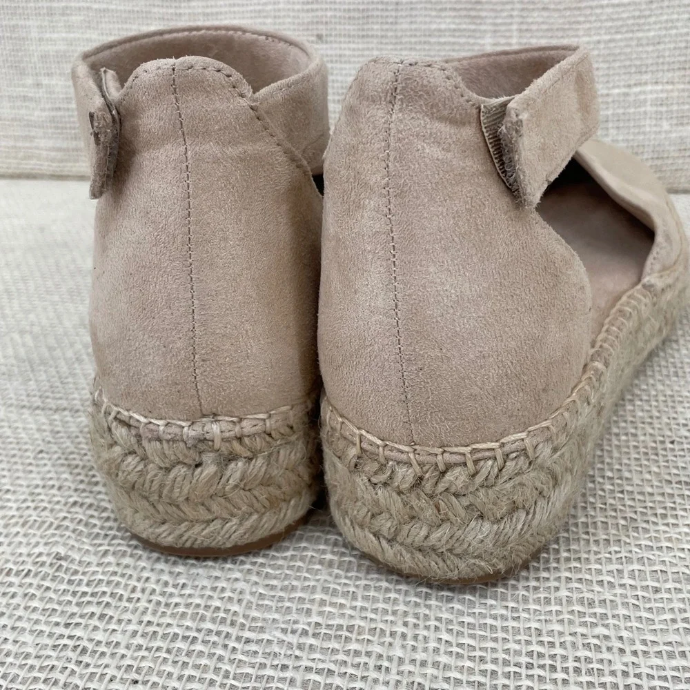 SOUL Naturalizer Wren Espadrille Flats Taupe Ankle Strap Sandals Womens 8.5M